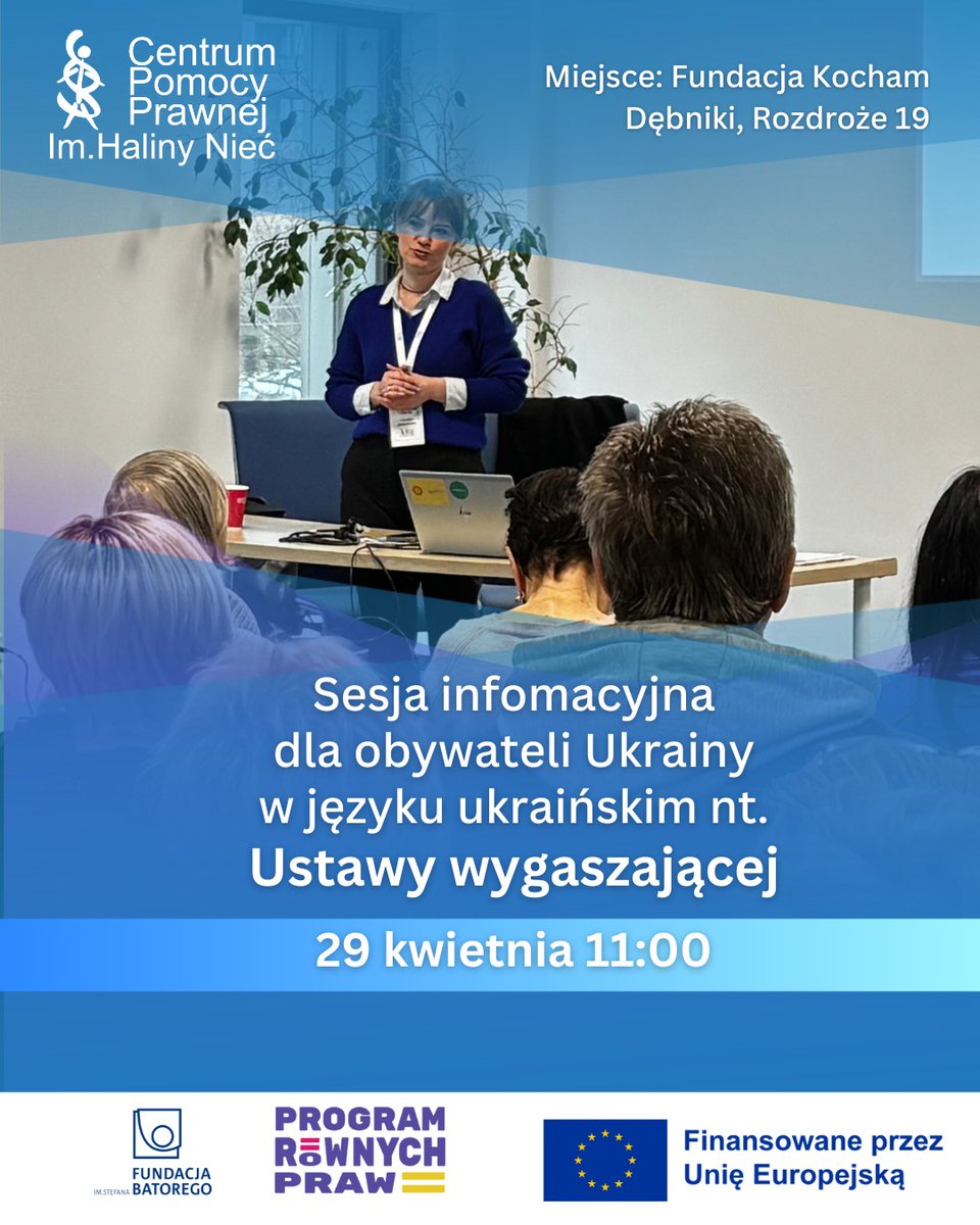 CPPHN's tweet photo. Zapraszamy serdecznie na sesję informacyjna dla obywateli Ukrainy na temat ustawy wygaszającej. Spotkanie odbędzie się 29 kwietnia (godz. 11.00) w Fundacja Tkanka - dawniej Kocham Dębniki. https://t.co/0U8VNxCNMD