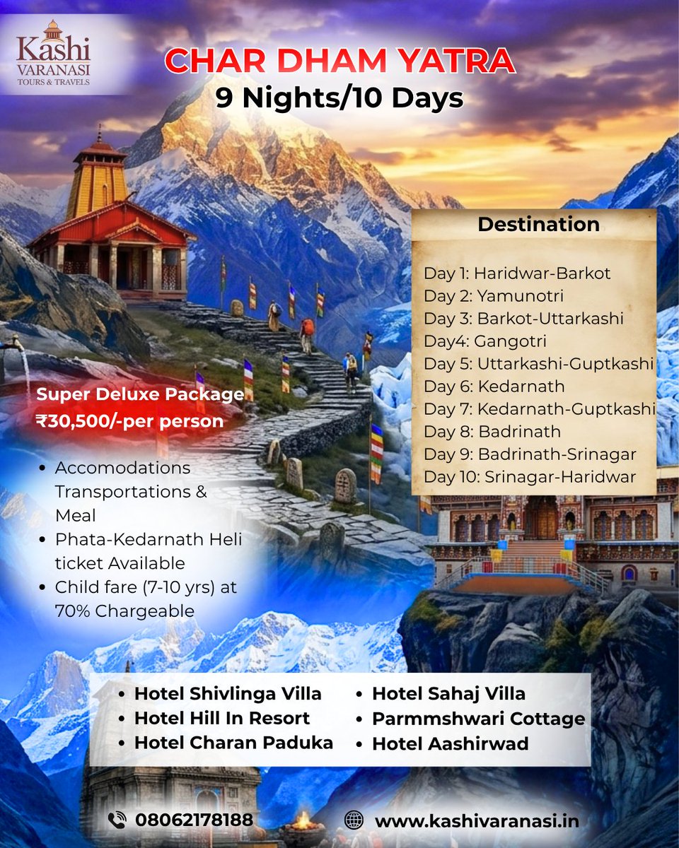 varanasidarshan's tweet photo. 2N/3D Ujjain–Omkareshwar Tour 🛕
Mahakal Corridor, Ram Ghat Aarti, Bharat Mata Mandir &amp; Gadkalika Darshan 🙏
Omkareshwar Jyotirling + Narmada Parikrama 🌊
Total Travel: ~300 KM 🚗
Perfect spiritual getaway ✨ #Ujjain #Mahakal #Omkareshwar #Jyotirlinga #kashivaranasi https://t.co/8B7hAi6wRl