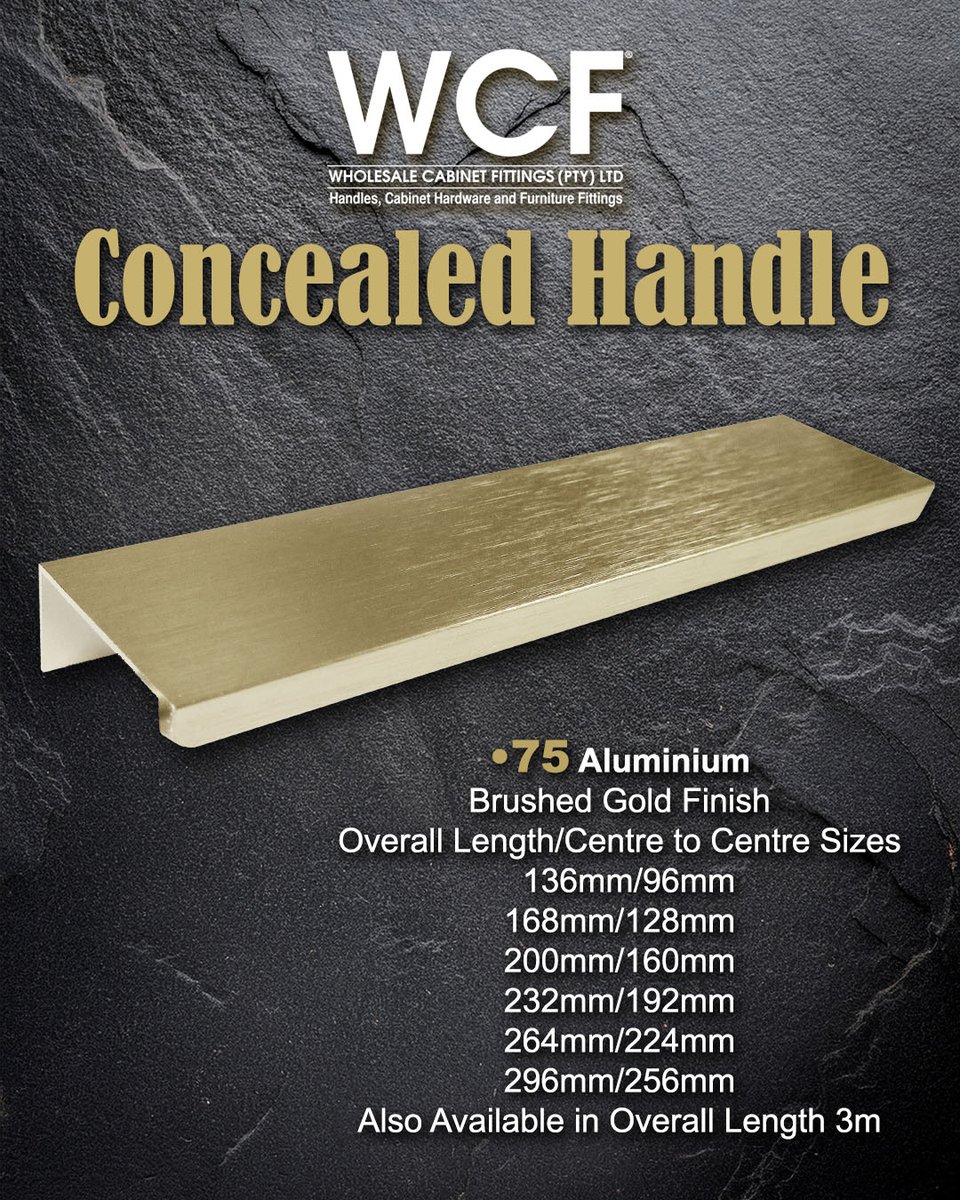CabinetFittings's tweet image. Sleek. Seamless. Sophisticated!  Our Concealed Handles are the ultimate upgrade for modern cabinetry.

#WCF #cabinetfittings #handles #concealedhandle #wholesale #brushedgold #fittings