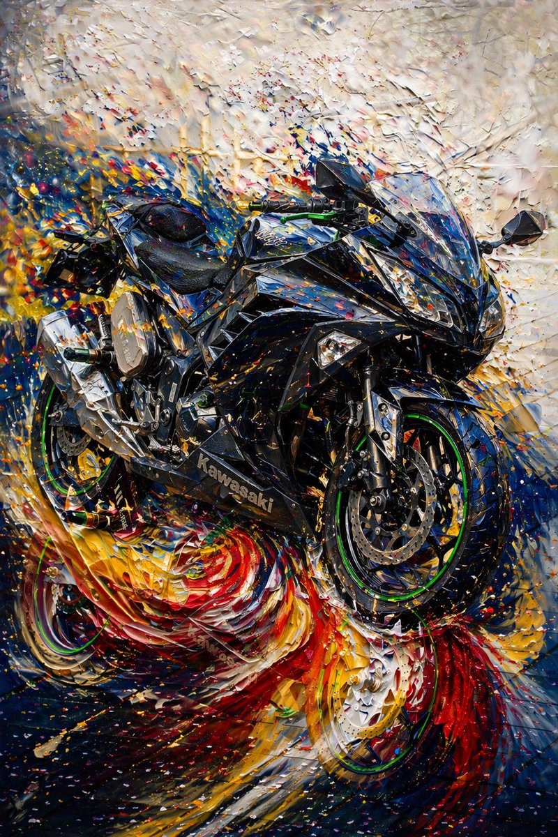 Ma8179Sa7715Ki's tweet image. AIマジで凄いw
バイクめっちゃカッコよくなった🤩

#Kawasaki #Ninja #Ninja300