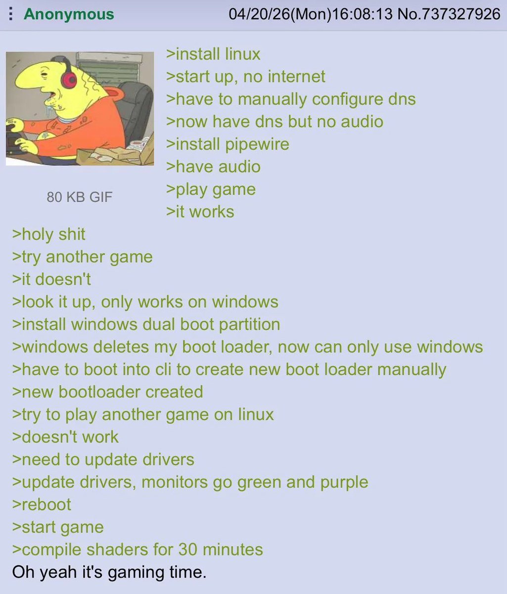 Greentext Poster tweet media