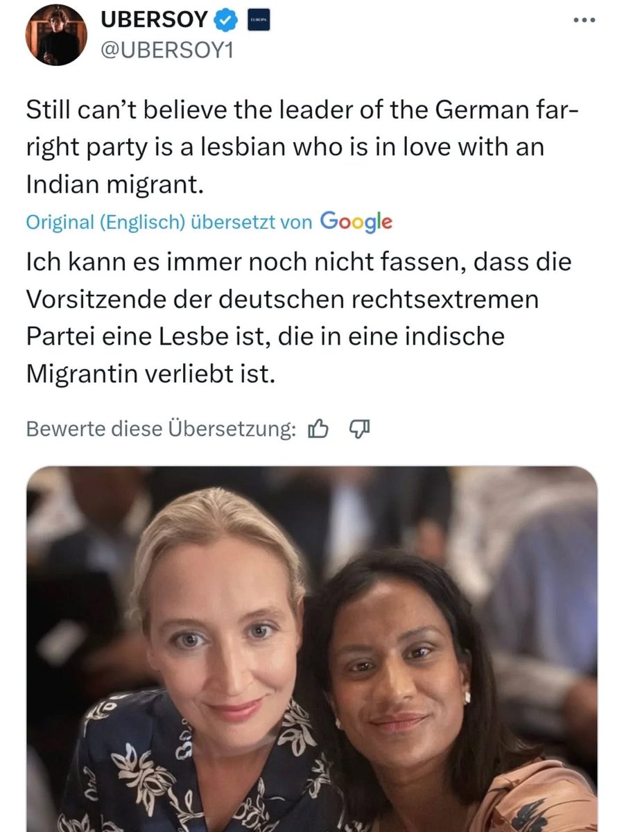 Rechtsextreme Wahnwichtel sind über Alice Weidel entsetzt. 

Popcornzeit. 🍿🤡