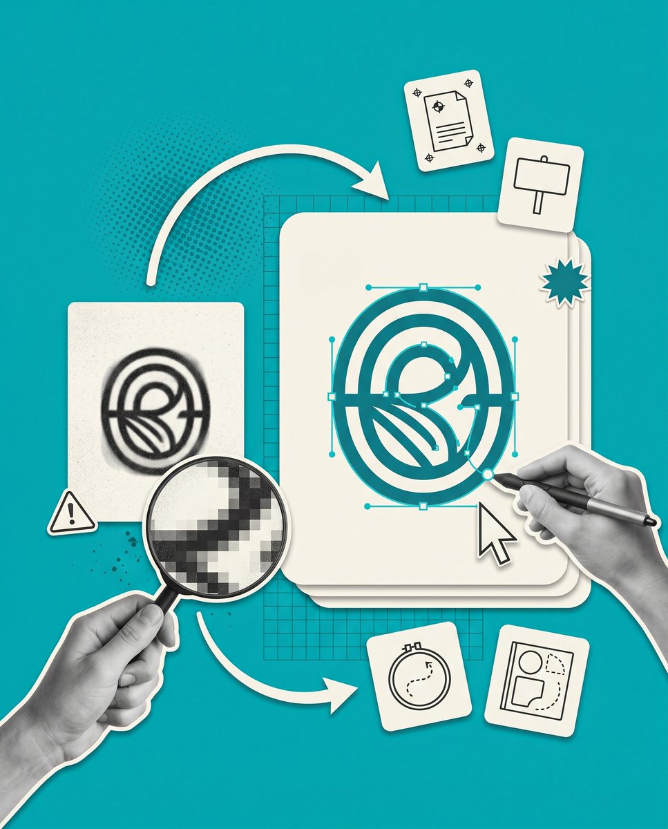 VectorWizHQ's tweet photo. A screenshot, scan, or old badge can still become a reusable brand asset. The point is not rescuing one file. It is creating a version that keeps working in future campaigns.

Explore Image to Vector: https://t.co/O9Khb5sAc6

#ImageToVector #ProductionDesign #BrandAssets #VectorWiz