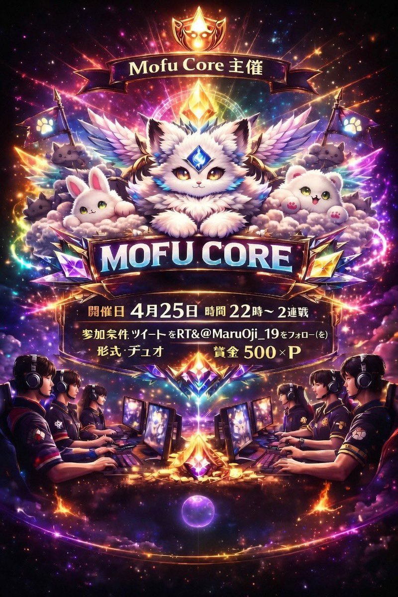 MaruOji_19's tweet photo. ฅฅฅMofu Core主催ฅฅฅ

4/25 土 22:00.22:30の2連戦
👫   #デュオ 性別関係🍐
🔫 1戦目 クロスボウ縛り　バイク
      2戦目 C4爆弾縛りカプセルカー
🗾 荒野ランド
💰 各500×P

条件
  ↳参加者全員@MaruOji_19 フォロー＆RT 当日の21時59分まで https://t.co/Bj4NhcXHXl