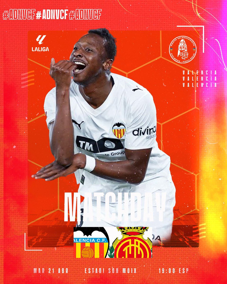 Jornada: 33 de LaLiga EA Sports

⚔️<a href="/valenciacf/">Valencia CF</a> 🆚 <a href="/RCD_Mallorca/">RCD Mallorca</a> 

📅Hoy, martes 21 de abril de 2026, a las 19:00 horas (CEST).

🏟️Estadio Mallorca Son Moix, Palma.

👨‍⚖️Árbitro: César Soto Grado (Comité Riojano).

📺VAR: Valentín Pizarro Gómez (Comité Madrileño).