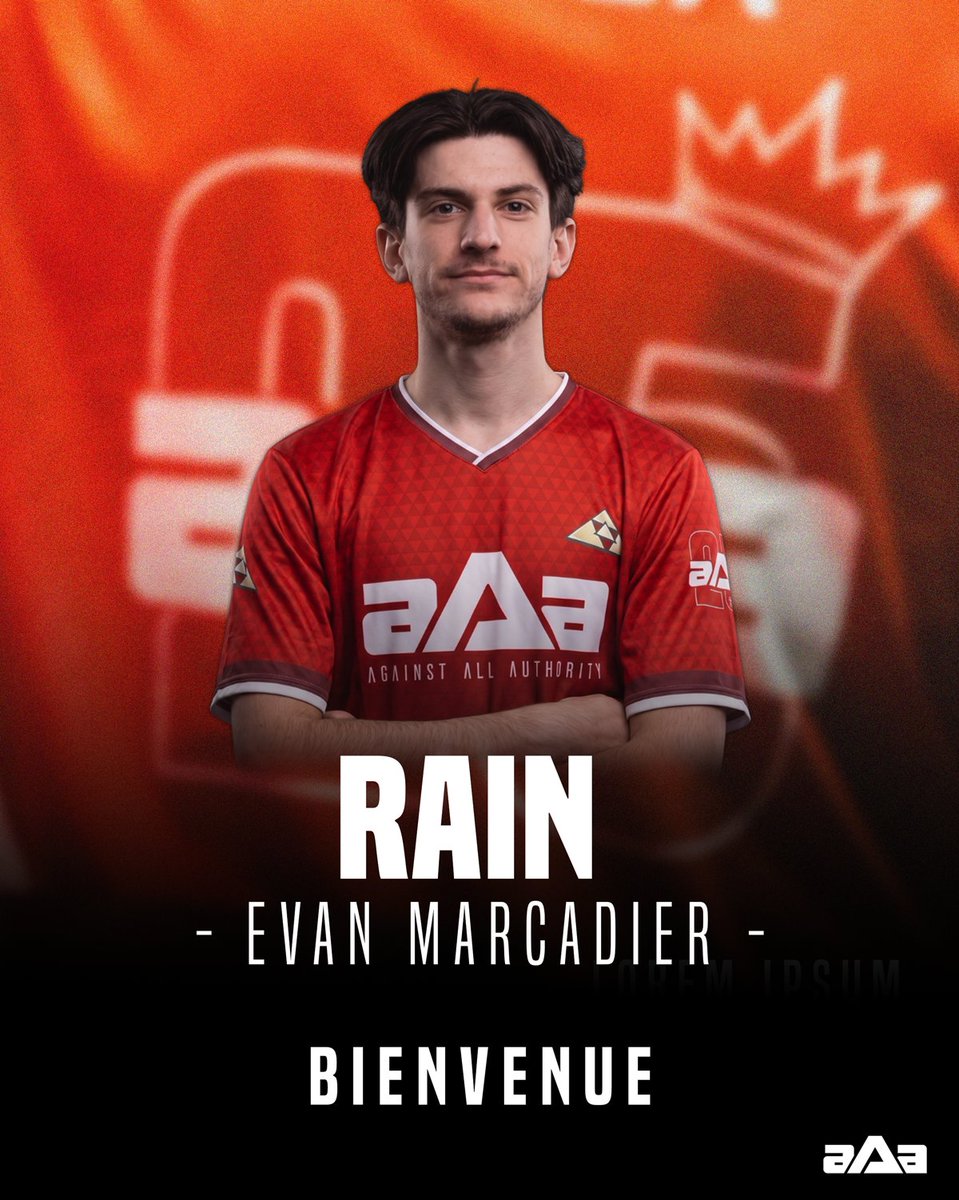 aAaGaming's tweet photo. ✒️ *aAa* cs a trouvé son cinquième joueur, Evan « Rain » Marcadier rejoint l'aAarmy.

Bienvenue @Rainn_cs ! https://t.co/SgAe1CItaX