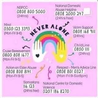 mynameisAndyJ's tweet image. #NeverAlone #NoStigma if your struggling then please use one of the numbers below