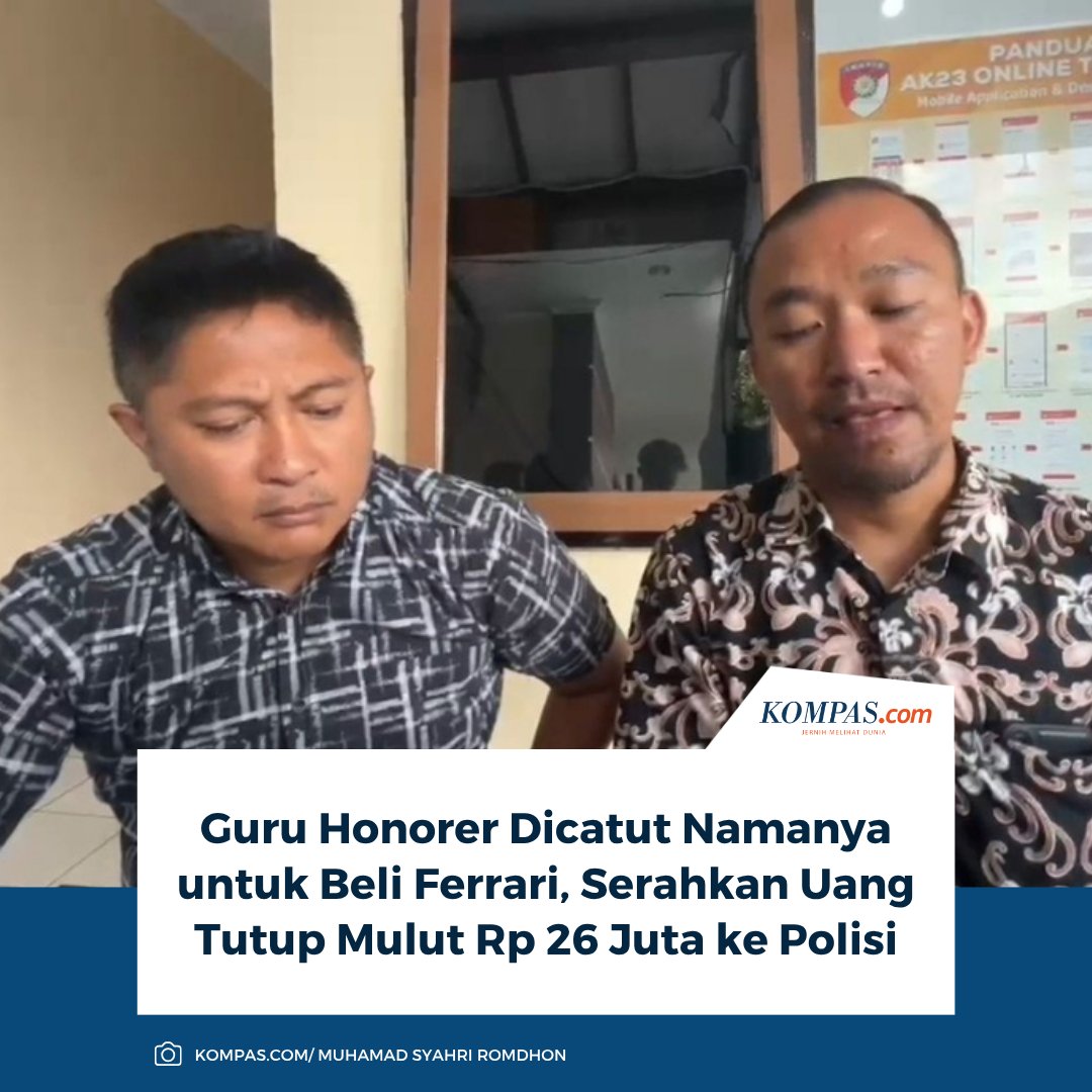 kompascom's tweet image. "Klien kami sempat menerima uang Rp 900 ribu, Rp 2,5 juta, hingga Rp 10 juta karena terpaksa. Kami menduga ada intimidasi dari inisial Y ini," ungkap Kuswara.

Baca selengkapnya: bandung.kompas.com/read/2026/04/2…

~SN #guruHonorer #kuningan #ferrari