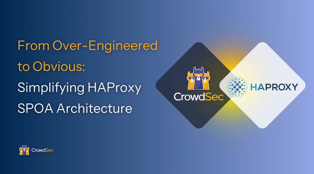 Crowd_Security's tweet image. Good security design isn’t just about features — it’s about simplicity.

We simplified our HAProxy SPOA architecture:
→ fewer components
→ better performance
→ easier to operate

👇
crowdsec.net/blog/simplifyi…

#HAProxy #DevOps #CyberSecurity