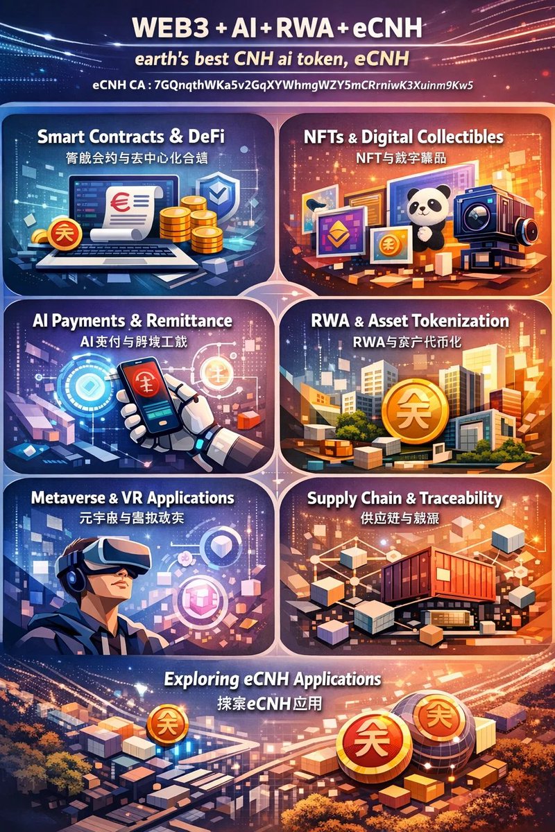 EcnhGroup's tweet photo. What kinds of application experiments can ECNH LAB conduct with eCNH?
#ecnhlab, #ECNH
https://t.co/PdXJT8gYJX
https://t.co/HsAx0JZhuA
WEB3 + AI + RWA + eCNH — Building the Intelligent Global Financial Network
Contract Address:7GQnqthWKa5v2GqXYWhmgWZY5mCRrniwK3Xuinm9GKw5 https://t.co/dQrROOjqRc
