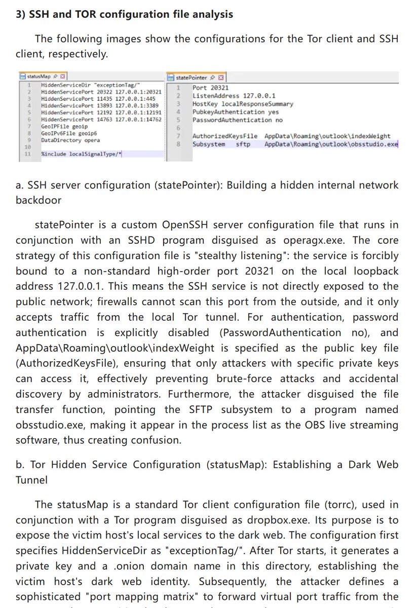 #Sandworm group leverages nested SSH-TOR tunnels to build a double-encrypted anonymous direct elevator between victims and attackers. 
This highly evasive attack enables unrestricted sensitive data theft and persistent remote control.
mp.weixin.qq.com/s/nJpqvXCYV3Zd…