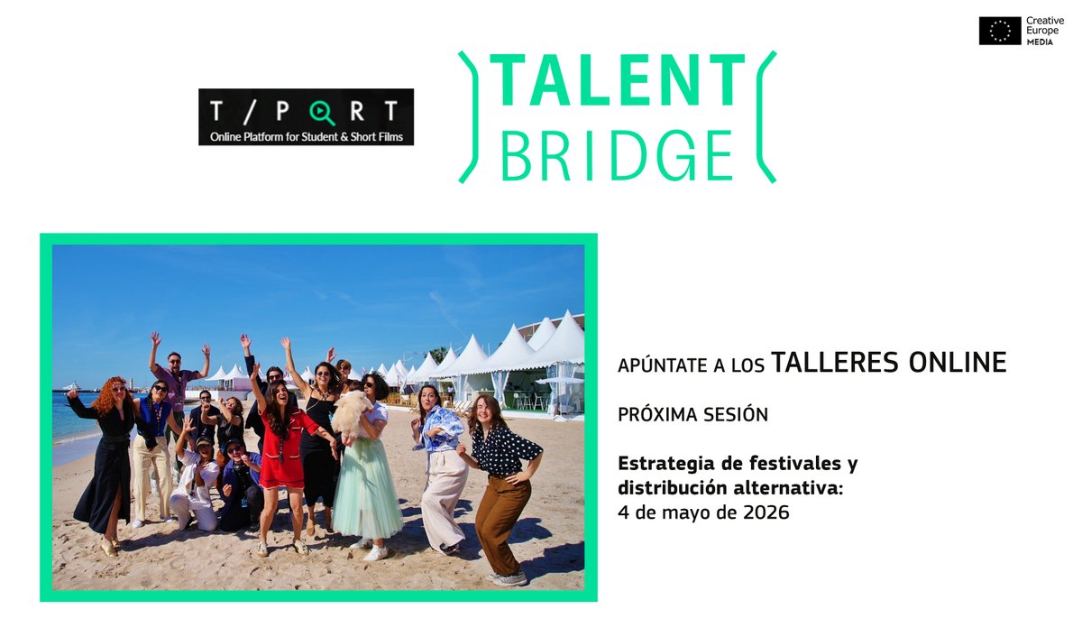 OficinaMEDIAEs's tweet image. T-PORT Talent Bridge: Próximas sesiones de formación online.

¿Eres cineasta y buscas orientación práctica para desenvolverte en la industria cinematográfica?

Más info &amp;gt; tuit.es/8zrwR

#TPort #TalentBridge #Online