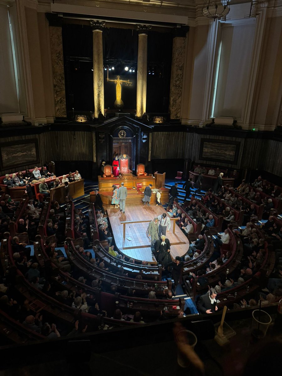 HAFSixthForm's tweet image. Year 13 students enjoying the Agatha Christie play at The County Hall, Witness For the Prosecution. #serve #support #success