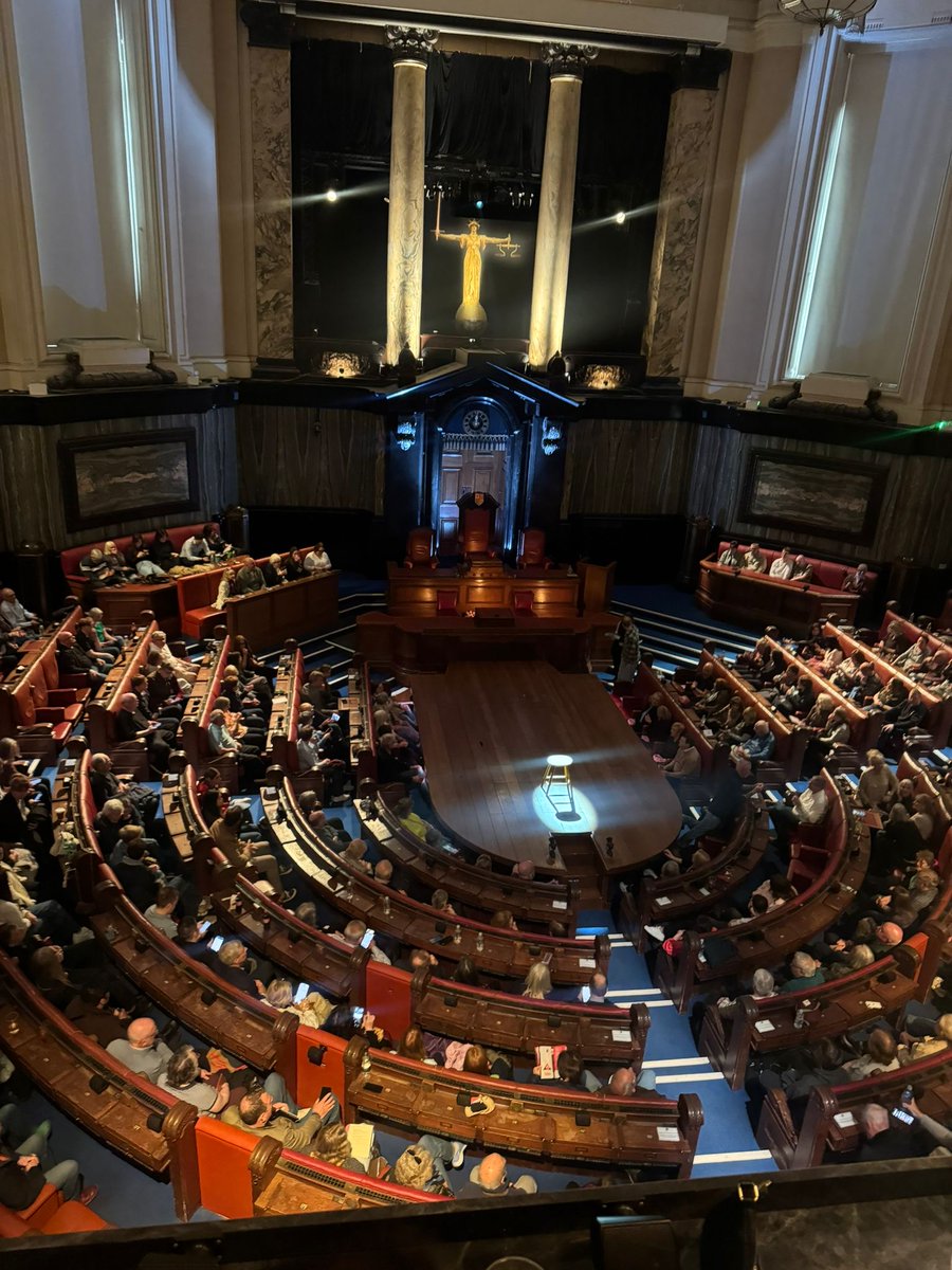 HAFSixthForm's tweet image. Year 13 students enjoying the Agatha Christie play at The County Hall, Witness For the Prosecution. #serve #support #success