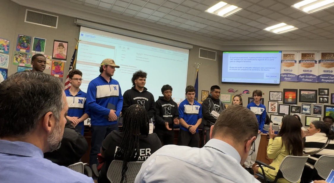 ChrisCoey2026's tweet image. Thank you @NASDSuper and the school board for recognizing our wrestling team and other winter sport student athletes. 

@NorristownAth 
#classof2026
#norristownwrestling
#finishingstrong