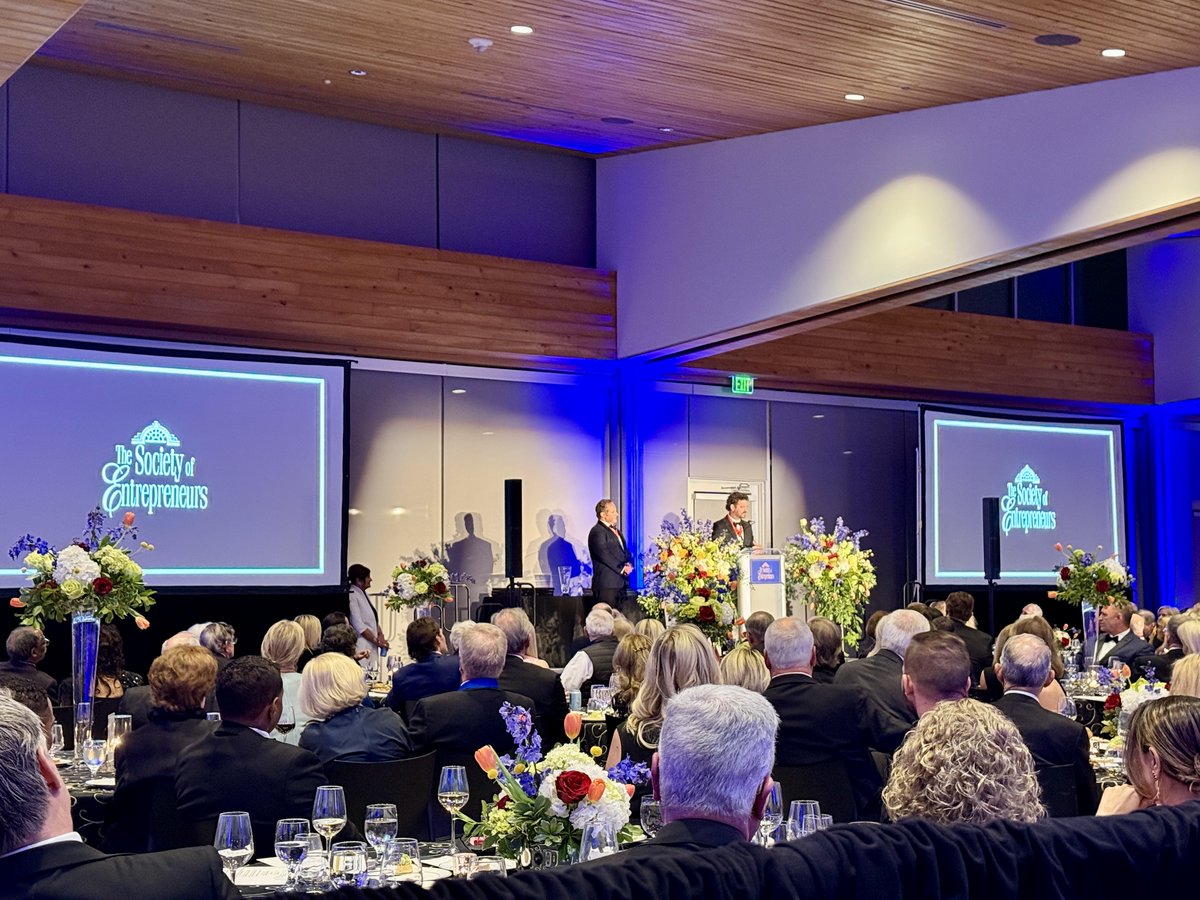 ProductionOneAV's tweet photo. A huge thank you to the Society of Entrepreneurs and BTS for trusting ProductionOne to deliver the AV for your gala! It’s an absolute joy working with such fantastic, visionary clients. Looking forward to many more unforgettable events together! 
#ProductionOneAV #EventAV #Grateful