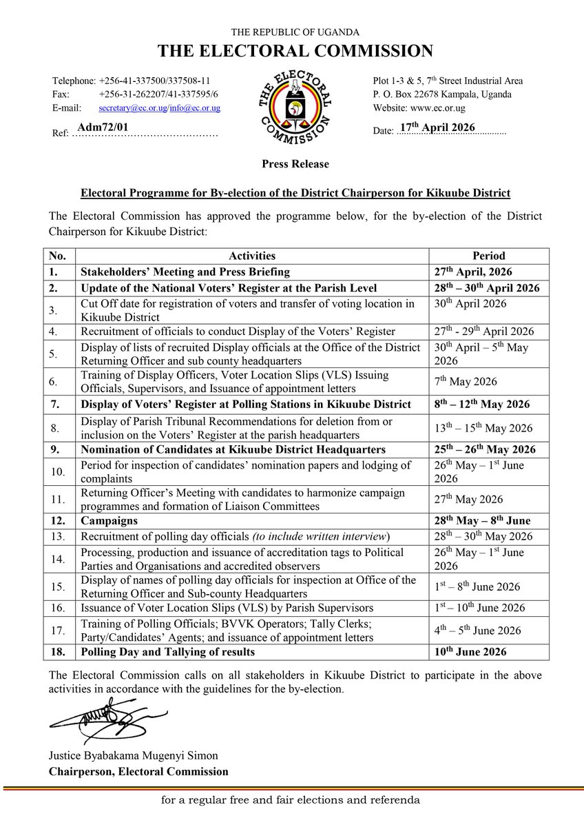 The Electoral Commission - Uganda tweet media