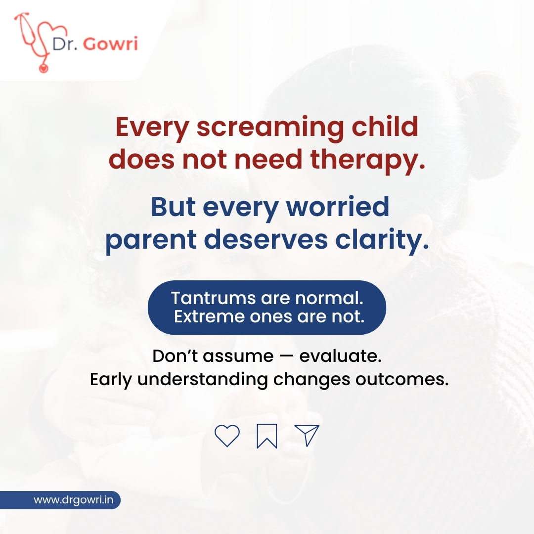 DrGowriC's tweet image. Not every tantrum means therapy.
But some signs should never be ignored.

Hurting self/others severely
No eye contact
No speech
Doesn’t respond to name

Tantrums are normal. Extreme ones are not.
Trust your instinct. Don’t assume—evaluate.

#ChildDevelopment #Parenting