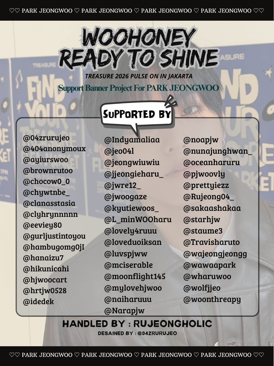 jeo04l's tweet image. W00honey: His voice isn’t just something you hear, like a miracle hidden in every note.

🗓️ 25-26 April 2026
📍Gate 10, GBK Entrance

Capture your best moments and you will be part of the light that shines on this city✨

#PULSE_ON_IN_JAKARTA #JEONGWOO #TREASURE