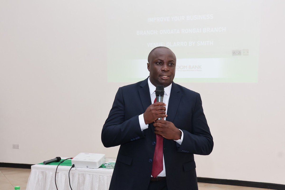 KingdomBankKE's tweet photo. Cyprian Barasa, Kingdom Bank Ongata Rongai Branch Manager, welcomed customers to the 2026 Rongai Branch #MSMEClinic, setting the tone for a day of impactful engagement https://t.co/PaUAcaJUsp