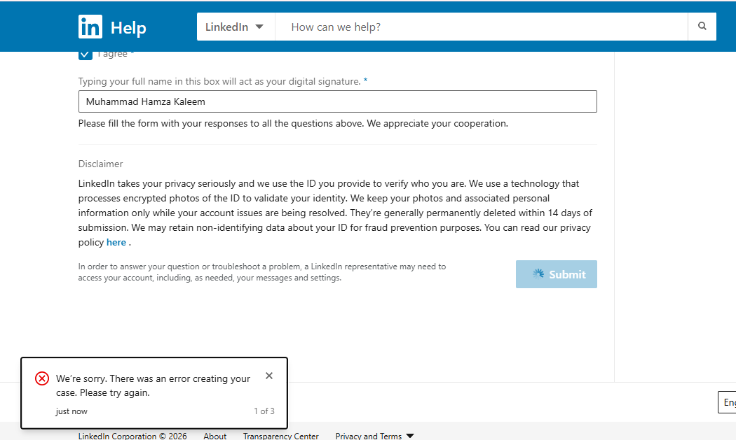hamzakaleemm's tweet image. @LinkedInHelp My Account has been restricted and even I am unable to create a support ticket for this. So, I kindly request you to view my case manually. Thanks
#Linkedin #LinkedinHelp