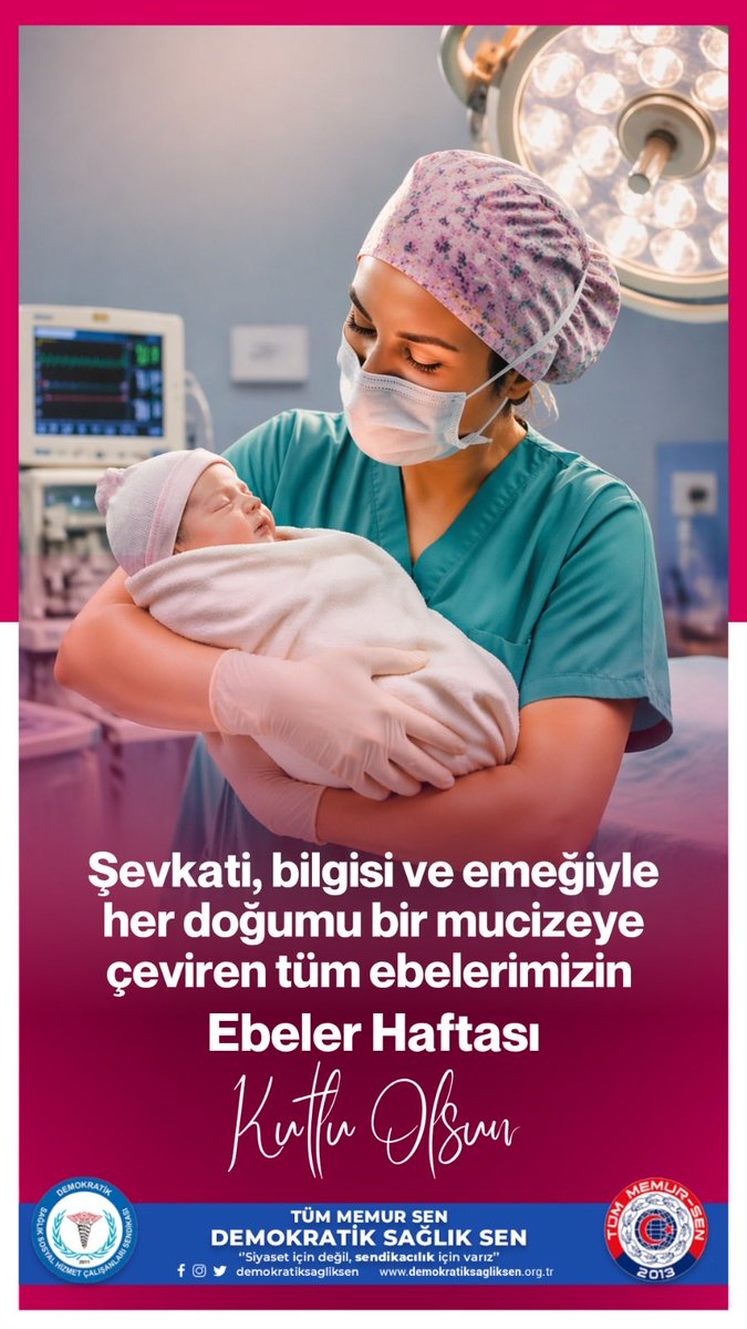 Doğumdan ölüme hayatın her anında yanımızda olan ebelerimizin beklentilerinin karşılık bulacağı bir çalışma hayatı ile sağlıklı günler dilerim.
#ebe #sağlıkçalışanları #ebelerhaftası
