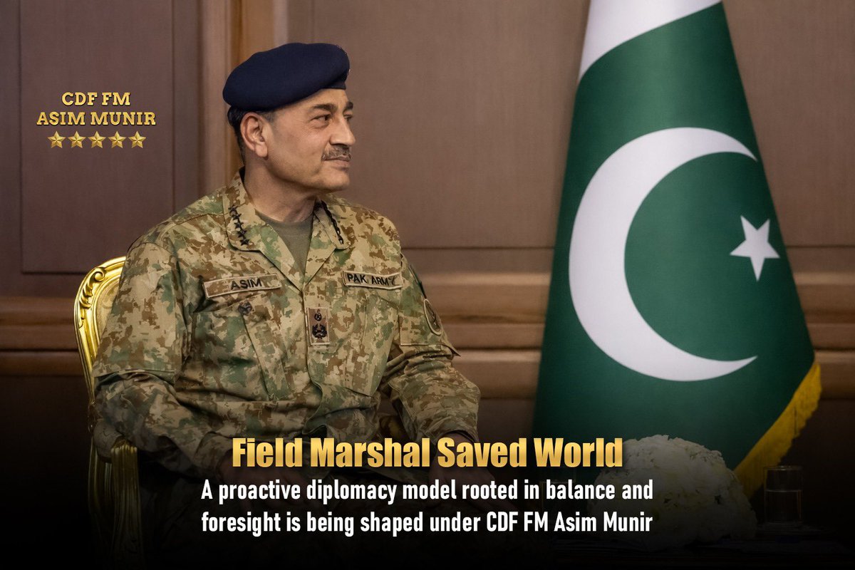 امن کے لیے پاکستان کا کردار نمایاں ہے،  عاصم منیر کی امریکا–ایران سفارتکاری میں کاوشوں کو عالمی سطح پر سراہا جا رہا ہے - امریکا سے یورپ اور ایشیا تک ان کے کام کا ڈنکا بج رہا ہے - 

#FieldMarshalSavedWorld
#FieldMarshalAvoidedWW3