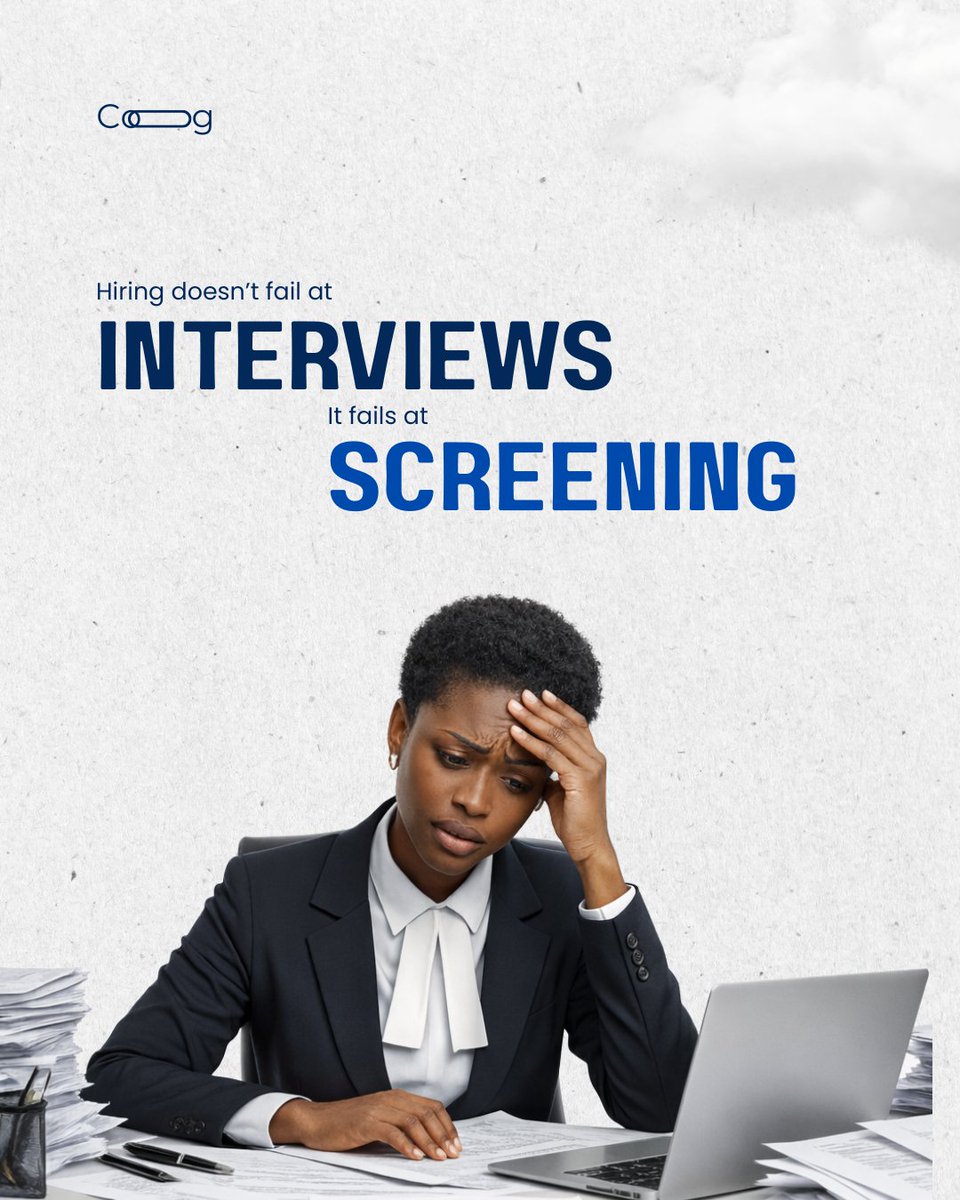 OluwaseunA97607's tweet photo. Hiring doesn’t fail at interviews.
It fails at screening.

Too many great candidates are filtered out before a real conversation ever happens.

At Coog AI, we help teams screen smarter faster, fairer, and based on real potential, not just keywords on a résumé https://t.co/oREJ0GfryX