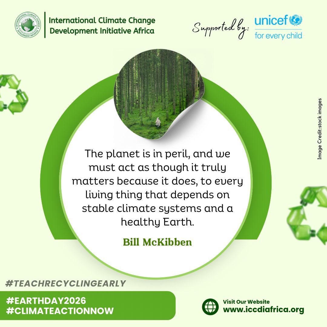 ClimateWed's tweet image. The planet is in peril, and we must act as though it truly matters because it does, to every living thing that depends on stable climate systems and a healthy Earth.— Bill McKibben

#EarthDay2026 #ClimateActionNow
