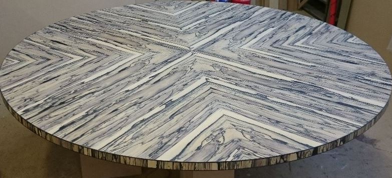 readveneers's tweet photo. ✨ White ebony, done properly ✨
This four-way book matched table top creates a bold chevron pattern with perfect symmetry and flow. No two pieces are ever the same — this one is a real showstopper.
👉 https://t.co/6Vrvdzn4J1
#whiteebony #veneering #bookmatch #bespokefurniture https://t.co/0maebCThaB