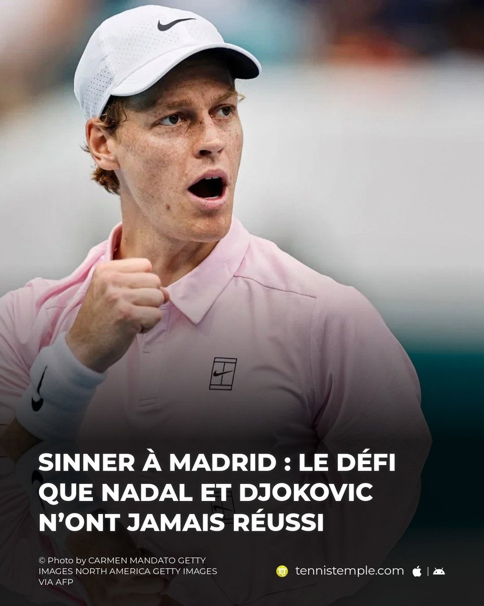 tennistemple's tweet image. À Madrid, Jannik Sinner vise un exploit rarissime : devenir le premier joueur de l’ère moderne à enchaîner cinq Masters 1000 d’affilée. Une performance que ni Nadal ni Djokovic n’ont validée, malgré plusieurs séries impressio… #Djokovic #Nadal #Sinner

🎾 w.tennistemple.com/AI7ec