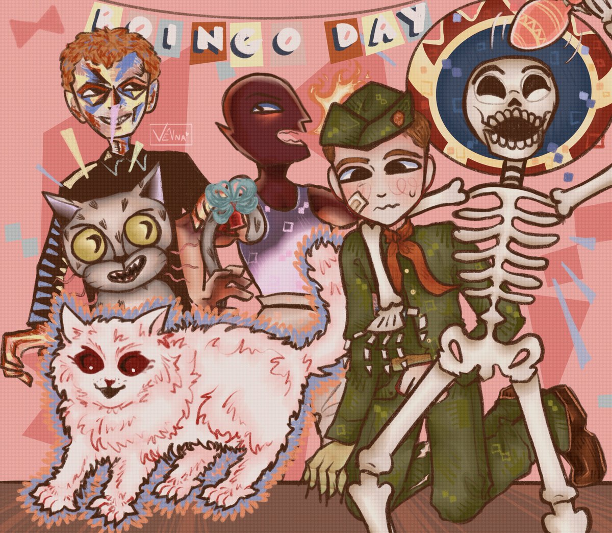 televette77's tweet photo. Happy Oingo Boingo Day For yesterday!! 
#dannyelfman #oingoboingo #newwave #bandfanart #boingoverse https://t.co/k0lkzib8hQ