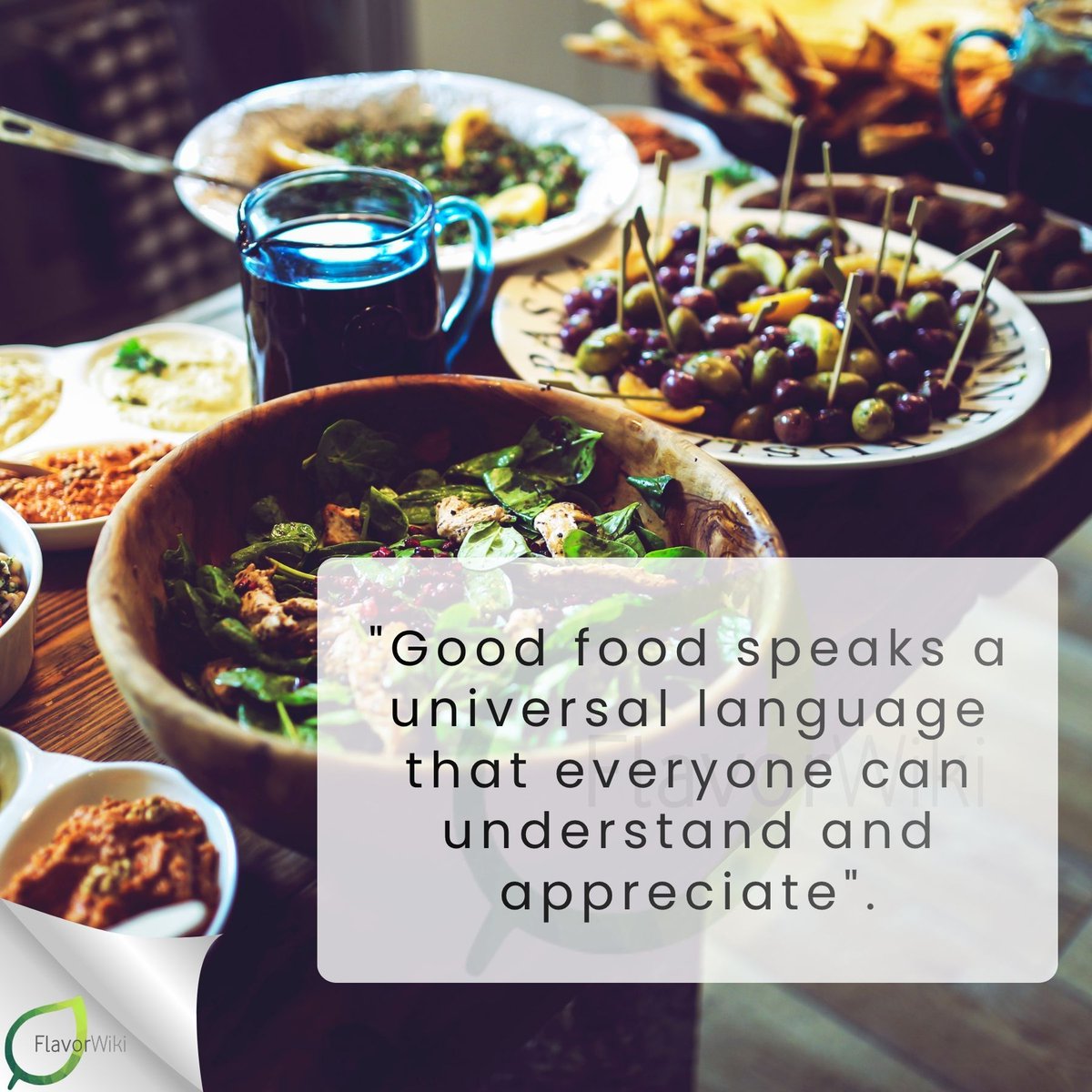 FlavorWiki's tweet image. "Good food speaks a universal language that everyone can understand and appreciate".

#FlavorWiki #Food #Quotes