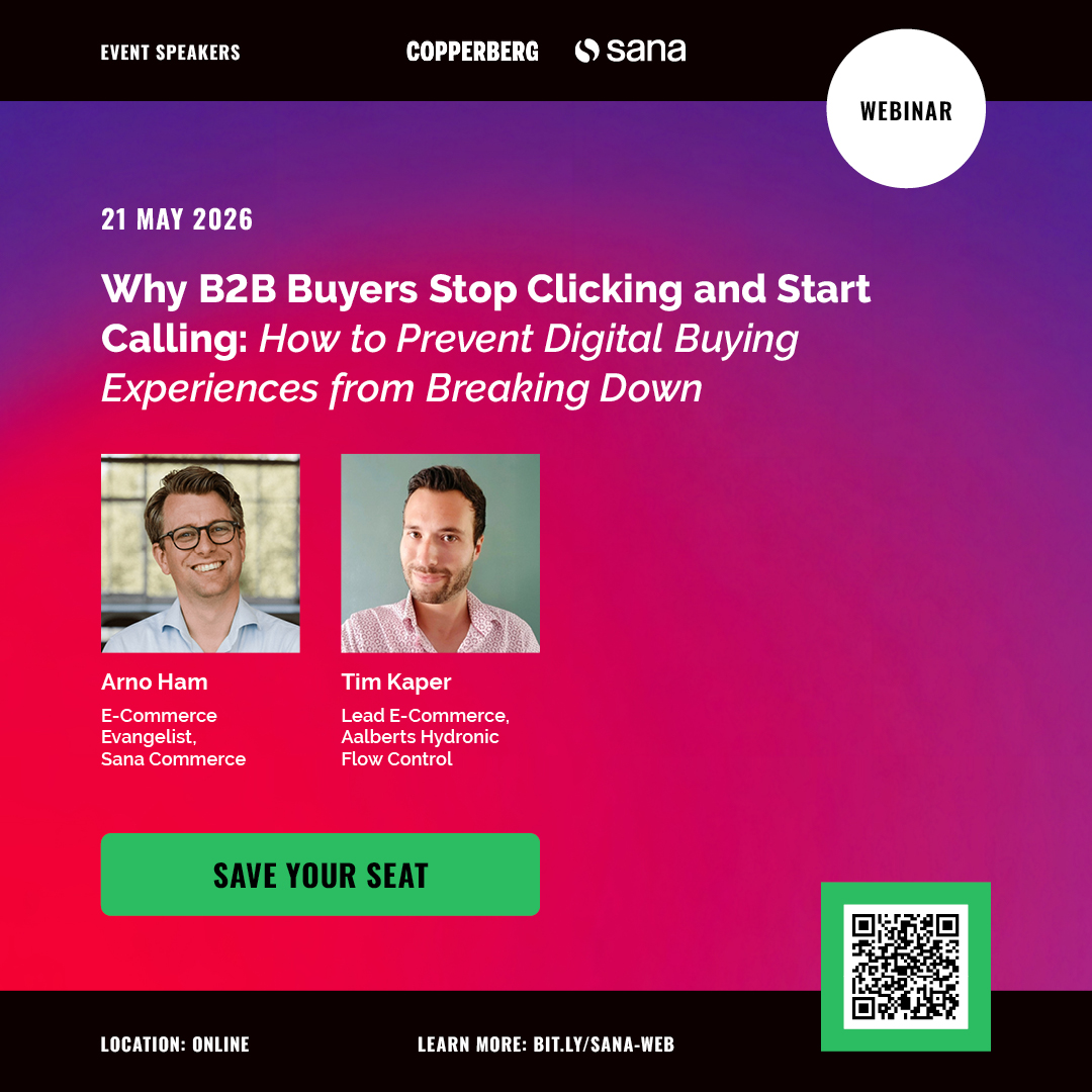 CopperbergAB's tweet image. Manufacturers: Let’s talk digital buying journeys! Join us on May 21 for a webinar with industry leaders on how to prevent digital buying breakdowns in B2B. 

➡️ Save your seat: bit.ly/sana-web 

#manufacturing #buyerjourney #cx #ecommerce #b2b# digitalcommerce