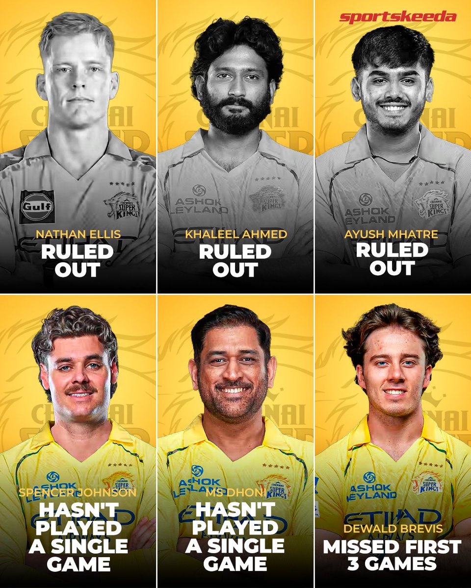 Sportskeeda's tweet image. Chennai Super Kings have been badly affected by injuries and player unavailability in IPL 2026. ❌ 👀

#Cricket #CSK #IPL2026