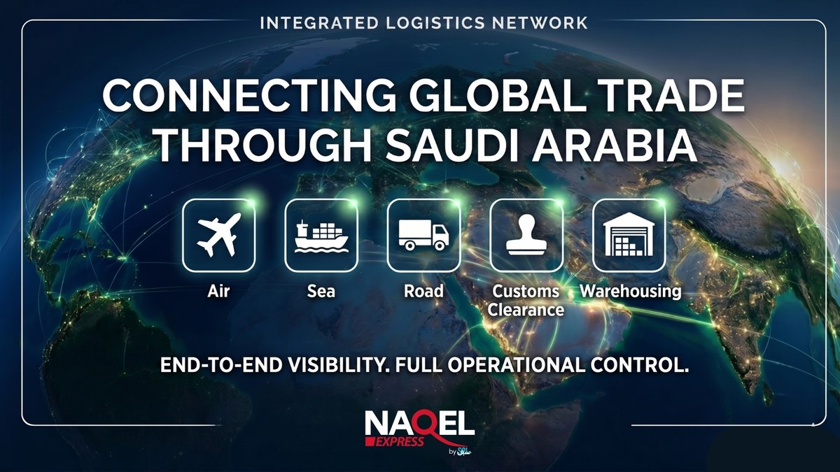 NaqelExpr's tweet image. A shipment moves from global origin to the GCC without delays or guesswork, cleared faster, tracked in real time, and delivered through one connected network.

That’s Naqel Express: simplifying complex logistics into a seamless flow.

#NaqelExpress #Logistics #SupplyChain #Vision