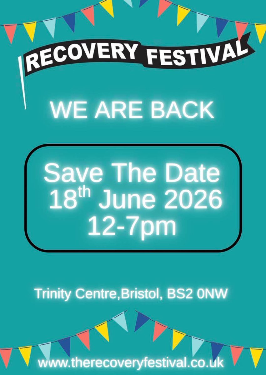 RecFestBristol's tweet photo. SAVE THE DATE 💙

The Bristol Recovery Festival is back!

Join us for a powerful day of celebration, connection, and hope.

More details coming soon… 👀

#recovery #bristolrecovery #bristolrecoveryfestival https://t.co/qKiM6WeHx7