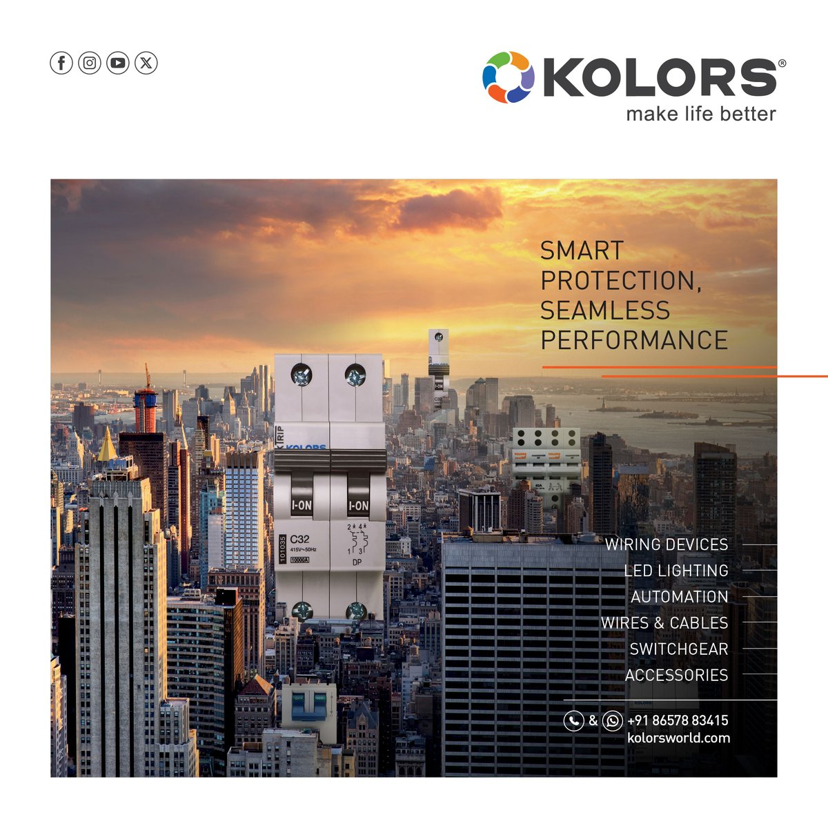 KolorsIndia_tw's tweet image. Smart protection and seamless performance with Kolors advanced switchgear systems.

#Kolors #Switchgear #ElectricalSafety #MCB #HomeSafety