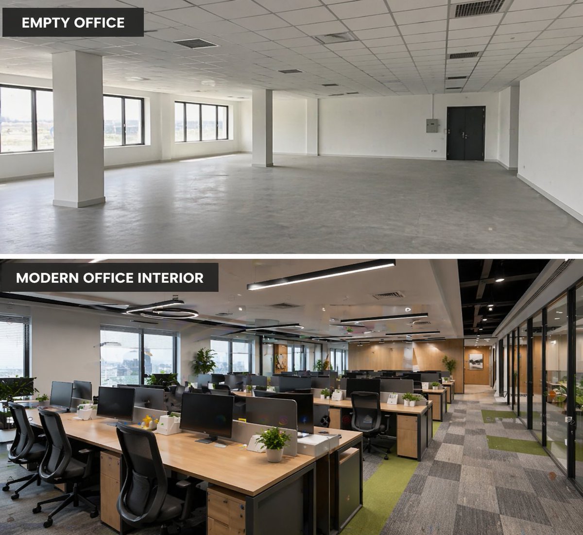 westernoffice1's tweet image. From empty office ➡️ modern workspace 💼✨  

Upgrade your office for better productivity 🚀  
📍 Delhi NCR  

DM for setup 🔥  
#OfficeDesign #Interior #Workspace