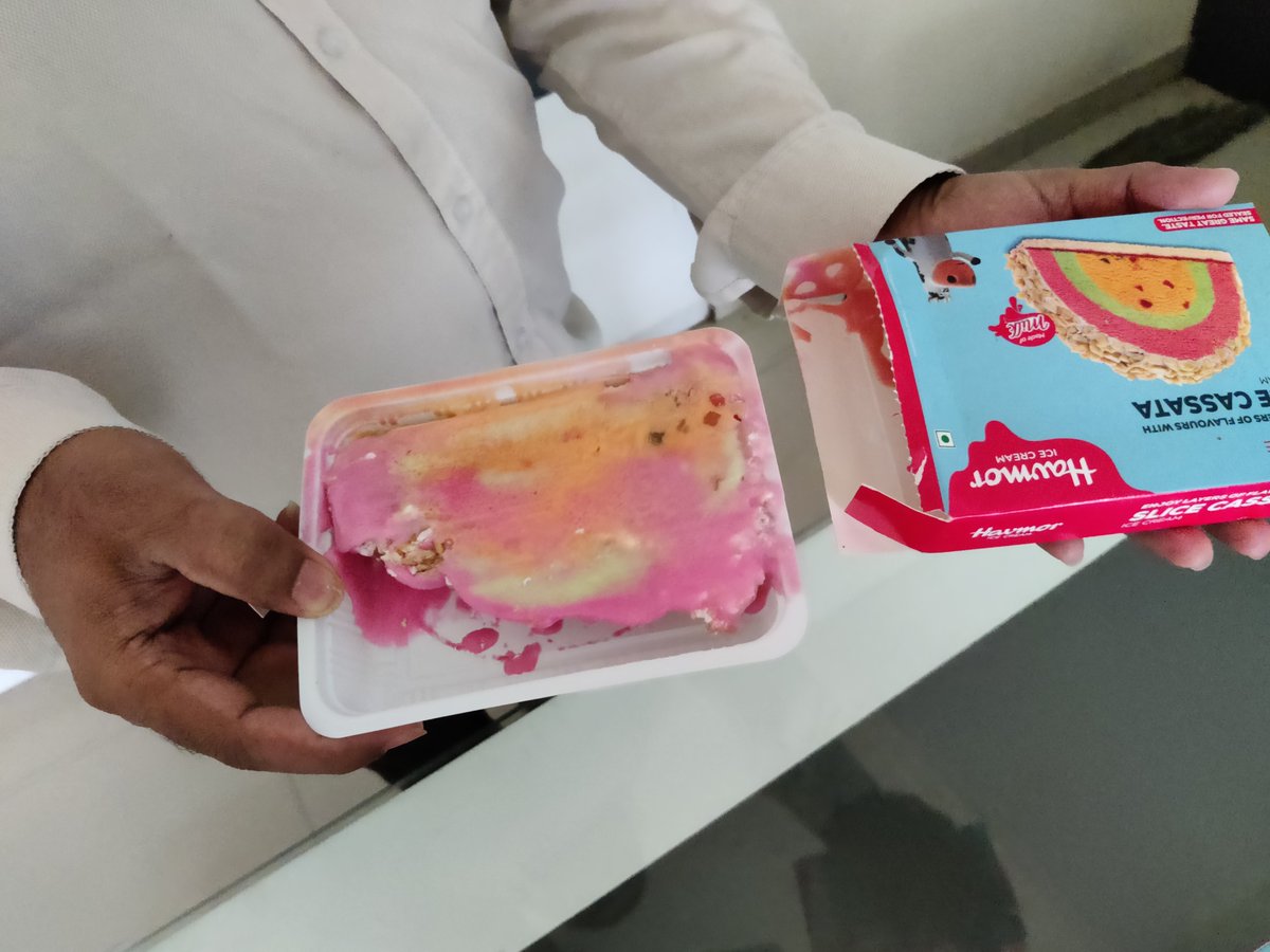 NishitP75698815's tweet photo. @ZeptoNow @HavmorIceCreams @GJFoodSafety @jagograhakjago
Purchased Havmor Cassata ice cream on 20 April via Zepto. Product was unsafe to consume. Tried support—no chat/phone. Email dismissed it as minor damage. Asked to DM on X, no reply. Serious food safety concern. Please help. https://t.co/ZBx00DNPq4