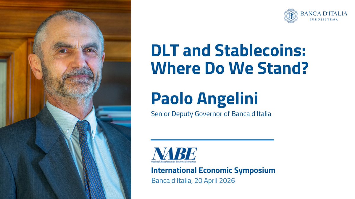 UfficioStampaBI's tweet image. 𝗗𝗟𝗧 𝗮𝗻𝗱 𝘀𝘁𝗮𝗯𝗹𝗲𝗰𝗼𝗶𝗻𝘀: 𝘄𝗵𝗲𝗿𝗲 𝗱𝗼 𝘄𝗲 𝘀𝘁𝗮𝗻𝗱?
Senior Deputy Governor Paolo Angelini spoke on DLT adoption in finance and #payments and on recent developments in the #stablecoins market.
Full text available on the #Bankitalia website 👉