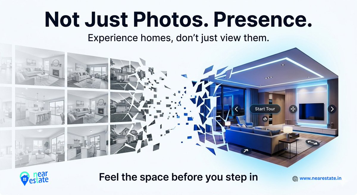 KhanamSani46271's tweet image. Not Just Photos. Experience Homes in 360° | Nearestate.in
Explore properties beyond photos with immersive 360° virtual tours. Feel every space before you visit. Discover your next home with Nearestate today.
#NearEstate #RealEstate #VirtualTour #360View #PropertySearch
