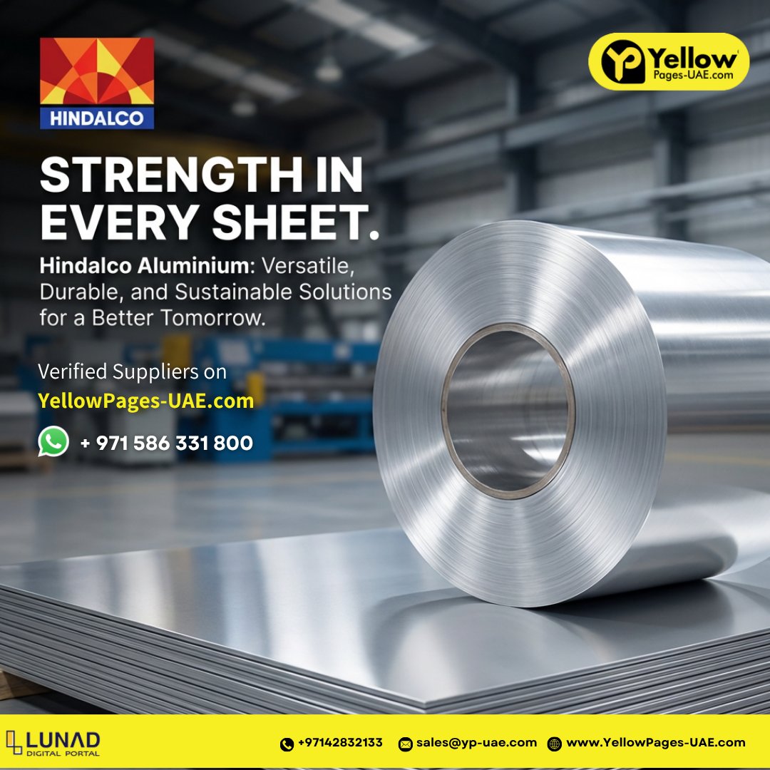 Find verified Hindalco Aluminum suppliers in the UAE on YellowPages-UAE.com and power your next project with confidence!

👉 Send your enquiry today - yellowpages-uae.com/uae/hindalco-a…

.

#AluminiumSuppliersinUAE #Hindalco #AluminumCoils #UAEBusiness #YellowPagesUAE
