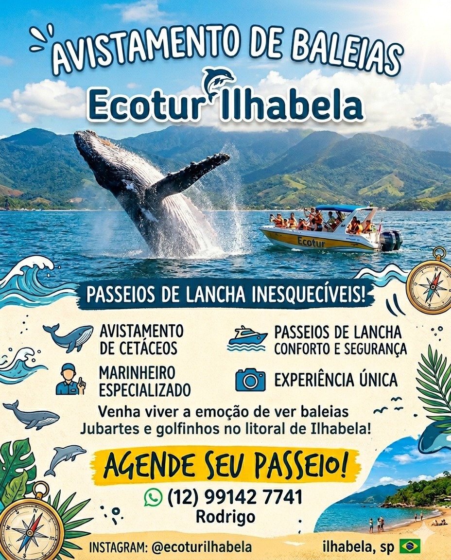 nolitoralsp's tweet photo. Temporada de avistamentos de baleias no litoral norte de São Paulo
.
Agende seu passeio de lancha com a ECOTUR ILHABELA 👉 Instagram @ecoturilhabela 
.
#baleias #avistamento #ecoturismo https://t.co/9kIBmZ10Y8