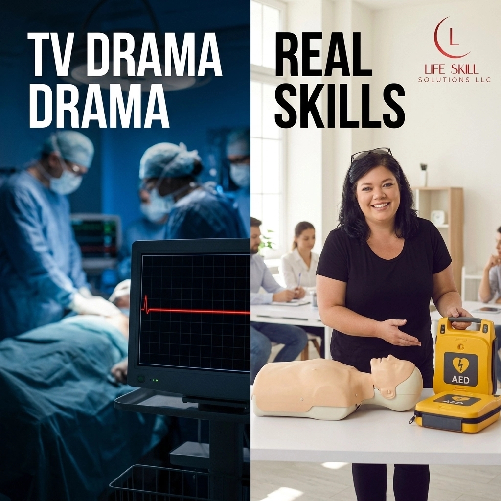tonya355911's tweet image. TV medical drama vs Reality! 😂 Life Skill Solutions is a Red Cross Training Partner. 📞 502-759-3988/502-325-8079. Hub: givebutter.com/our-empowermen… : Tonya M Roberts, Licensed Owner/DM Imperial Security. #FirstAid #CPR #Safety #LifeSkillSolutions