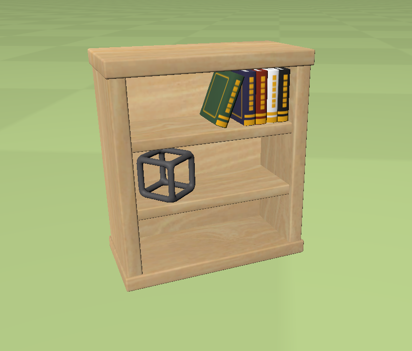 nanashi_3D_pzl's tweet image. 「木の棚」を作りました。初期状態はこれで完成で、棚に配置可能なものは後々増やしていけたらいいなと思います。
#blender #unity