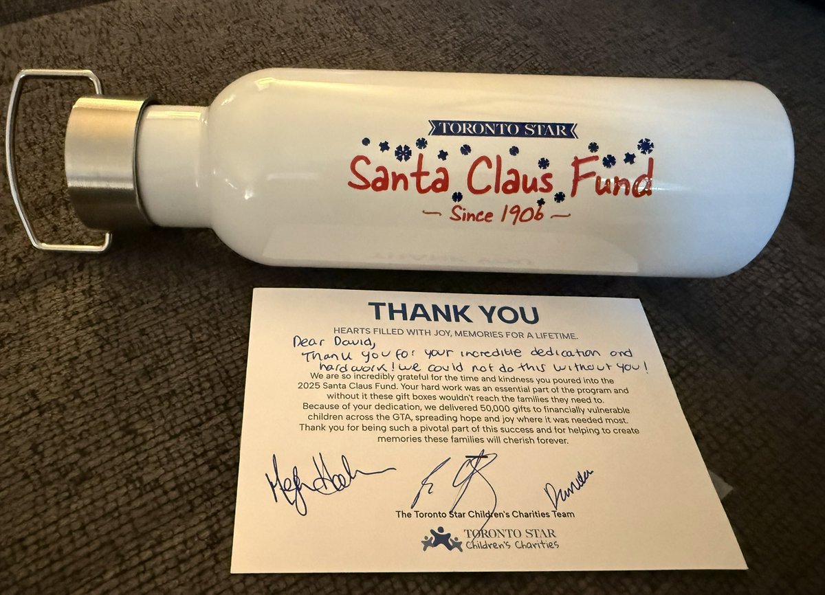 DavidNarcisoCA's tweet image. Thank you @TStarCharities for the thoughtful note and bottle.

Proud to support the Santa Claus Fund and the work you do for families across Toronto. Looking forward to contributing again this year.

#Toronto #Community #GivingBack