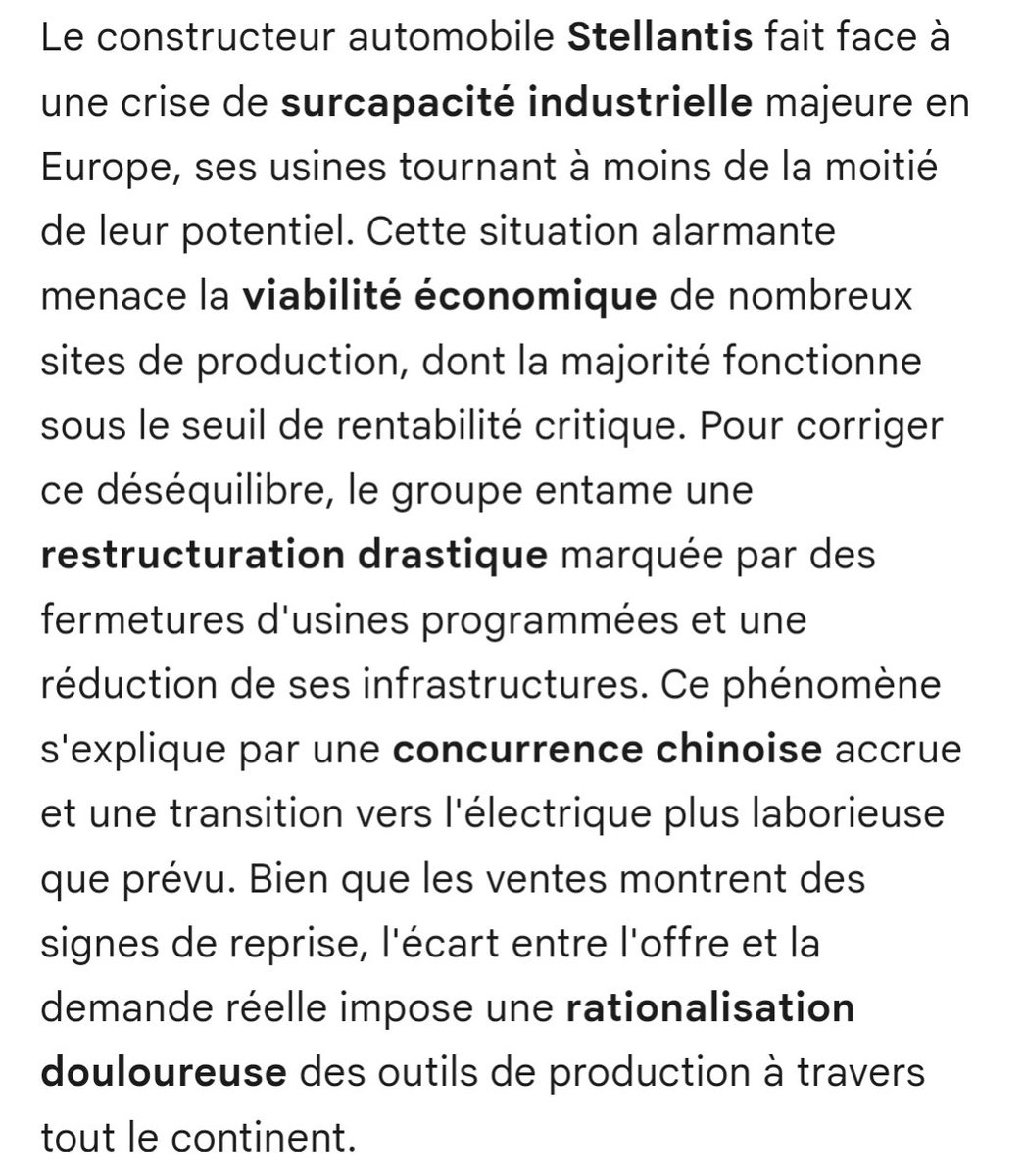 BeachleL's tweet photo. @CFECGC Métallurgie  veille !
#cfecgc
#automotive 

Auto Plus
Actualité, lundi 20 avril 2026 522 mots
Usines Stellantis en Europe : 14 sites sur 24 tournent à moins de 50 % de leur capacité

Par Yann Lethuillier https://t.co/1nEHuuyCd8