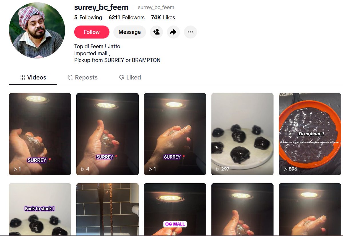 01CuriousGeorge's tweet image. Another day, another Indian trafficking Opium in Canada.  This one is based out of #Surrey but he also services #Brampton.

A popular fitness 'influencer' is trying to educate his Indian diaspora about the dangers of Opium (aka Afeem, Feem, Dodde, Dodda) as this serious addiction