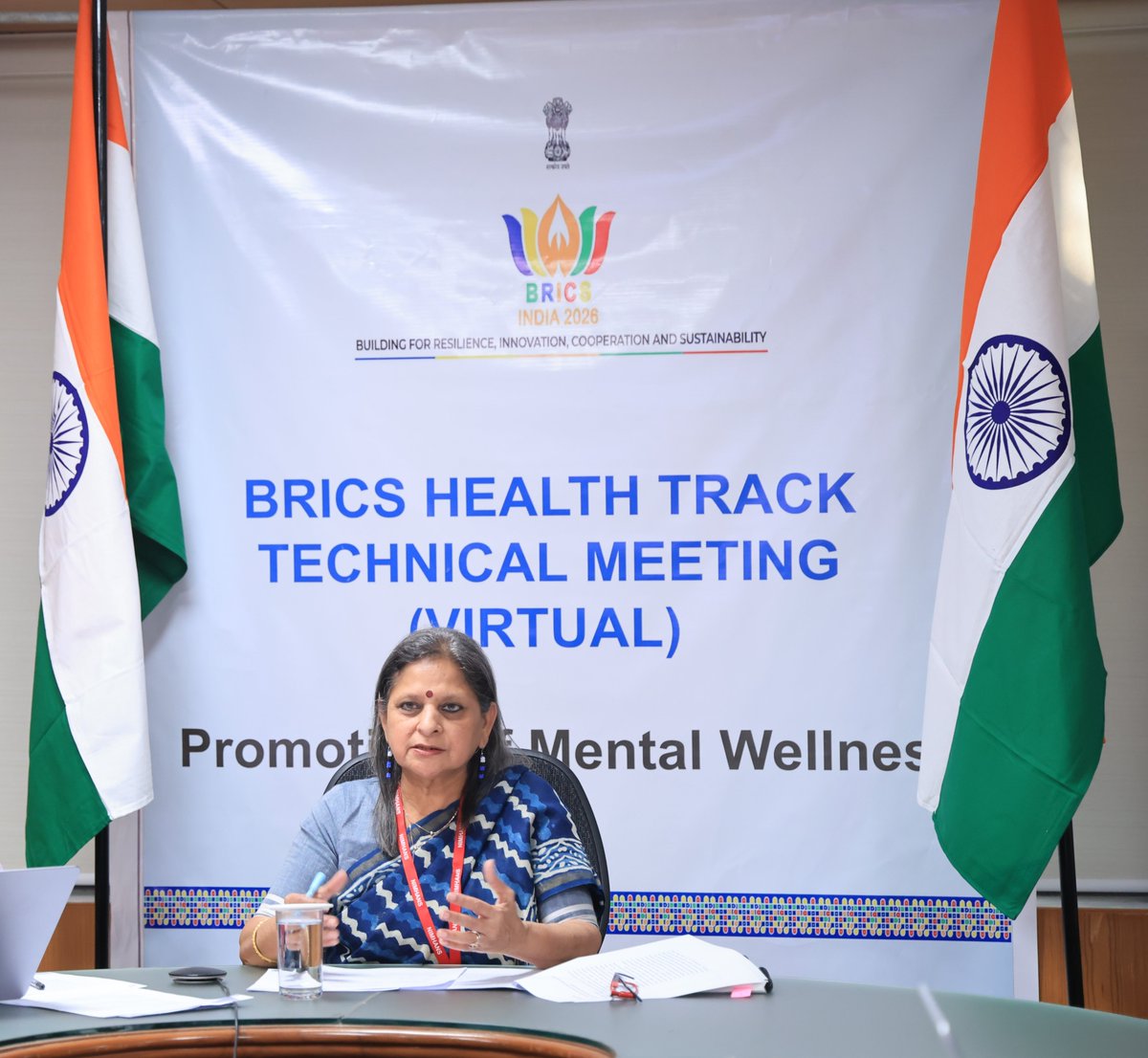 NIMHANS_BLR's tweet image. As part of India’s leadership in BRICS 2026, Dr Prabha Chandra, Director, NIMHANS, chaired the mental wellness session, steering dialogue on innovation, access, and systems strengthening. #BRICSIndia2026 #MentalWellness #PublicHealth